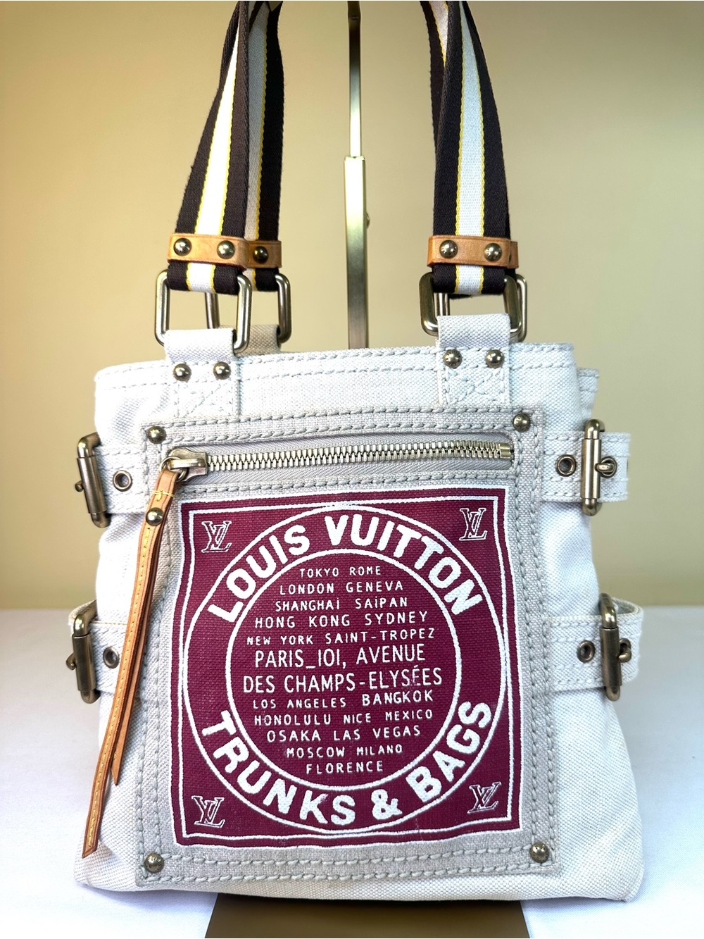 Louis Vuitton Toile Globe Shopper Cabas PM Tote “Trunks & Bags” France 2005